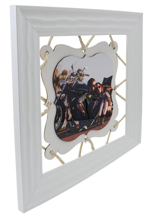 הדפסה על שעון חבלים מהודר לבן עם תמונה