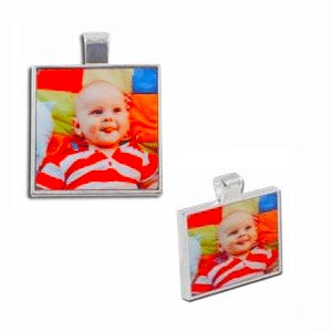 הדפסה על תליון כסוף ריבוע