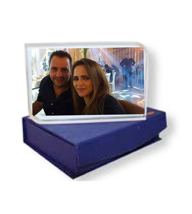 הדפסה על מגן קריסטל פינות מעוגלות בקופסא מהודרת