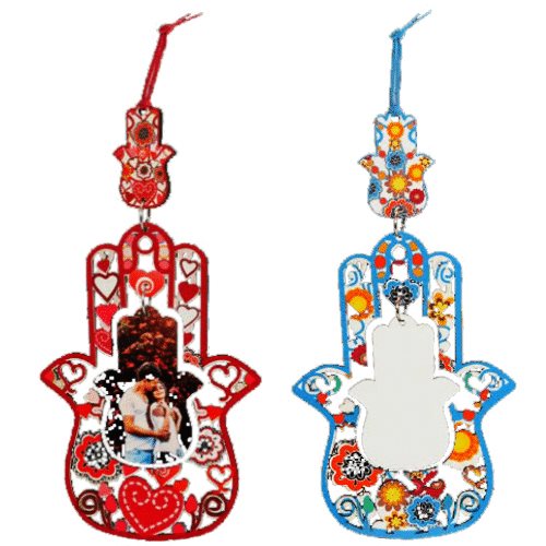 הדפסה על חמסה מעוטרת עם הדפסה