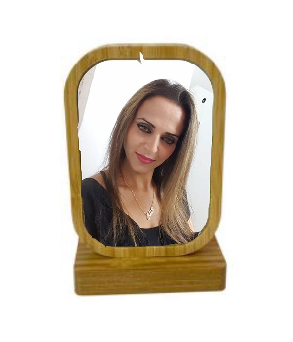 הדפסה על מסגרת עץ במבוק מלבן