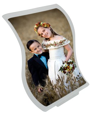 הדפסה על זכוכית מעמד בצורה של גל