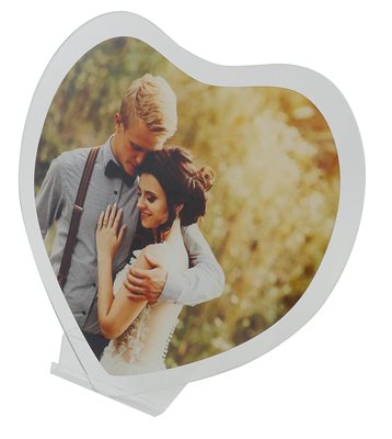 הדפסה על זכוכית מעמד בצורה של לב